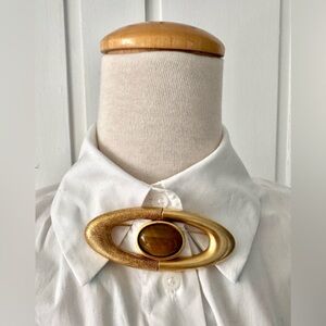 Vintage modern Retro Tiger Eye Pin Brooch